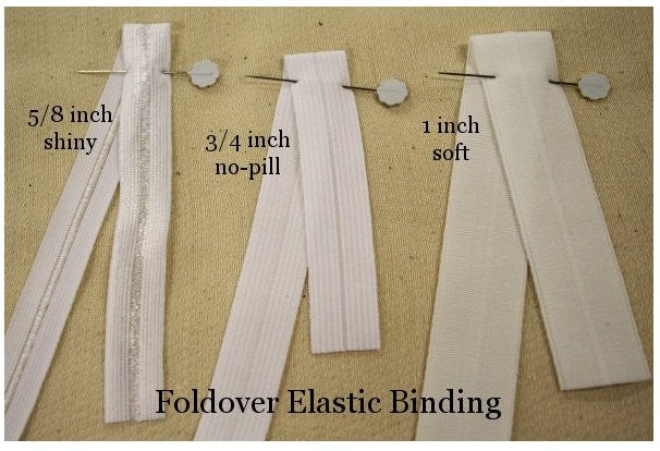 White 1-inch fold-over elastic